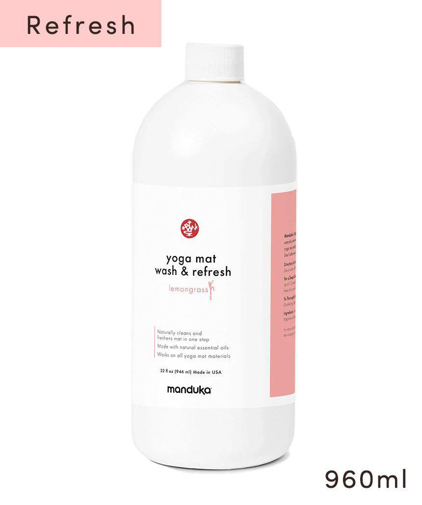 Manduka マンドゥカ マットウォッシュ リフィル リフレッシュ&リストア 32oz(960ml) ヨガマットケア スプレー 大容量-ヨガマットクリーナー-レモングラス(リフレッシュ)-即納-