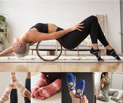 Manduka マンドゥカ [ToeSox] Crew クルー（Full Toe／つま先あり） グリップ ソックス／ ヨガ ピラティス 滑り止め付 靴下 クルー丈 24SS-ヨガアクセサリー・雑貨-