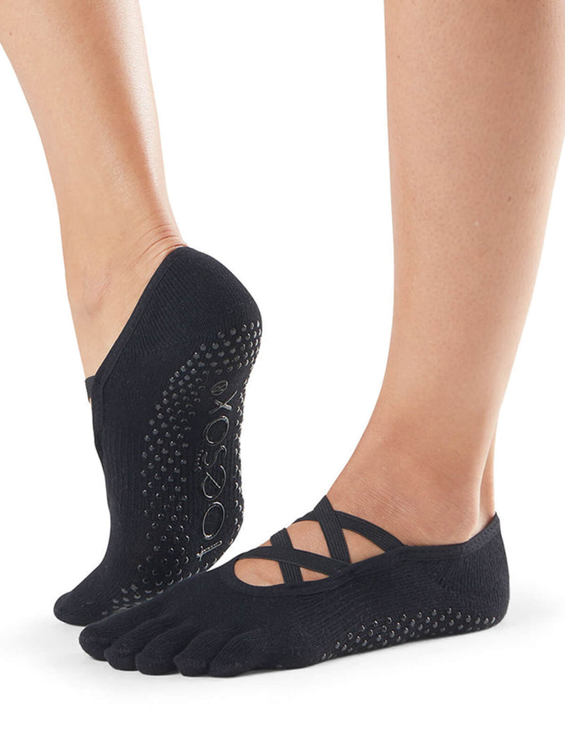 Manduka マンドゥカ [ToeSox] Elle エル（Full-Toe／つま先あり） グリップ ソックス ／ ヨガ ピラティス 滑り止め付 靴下 24SS-ヨガアクセサリー・雑貨-ブラック-S 22.5-24.5cm-