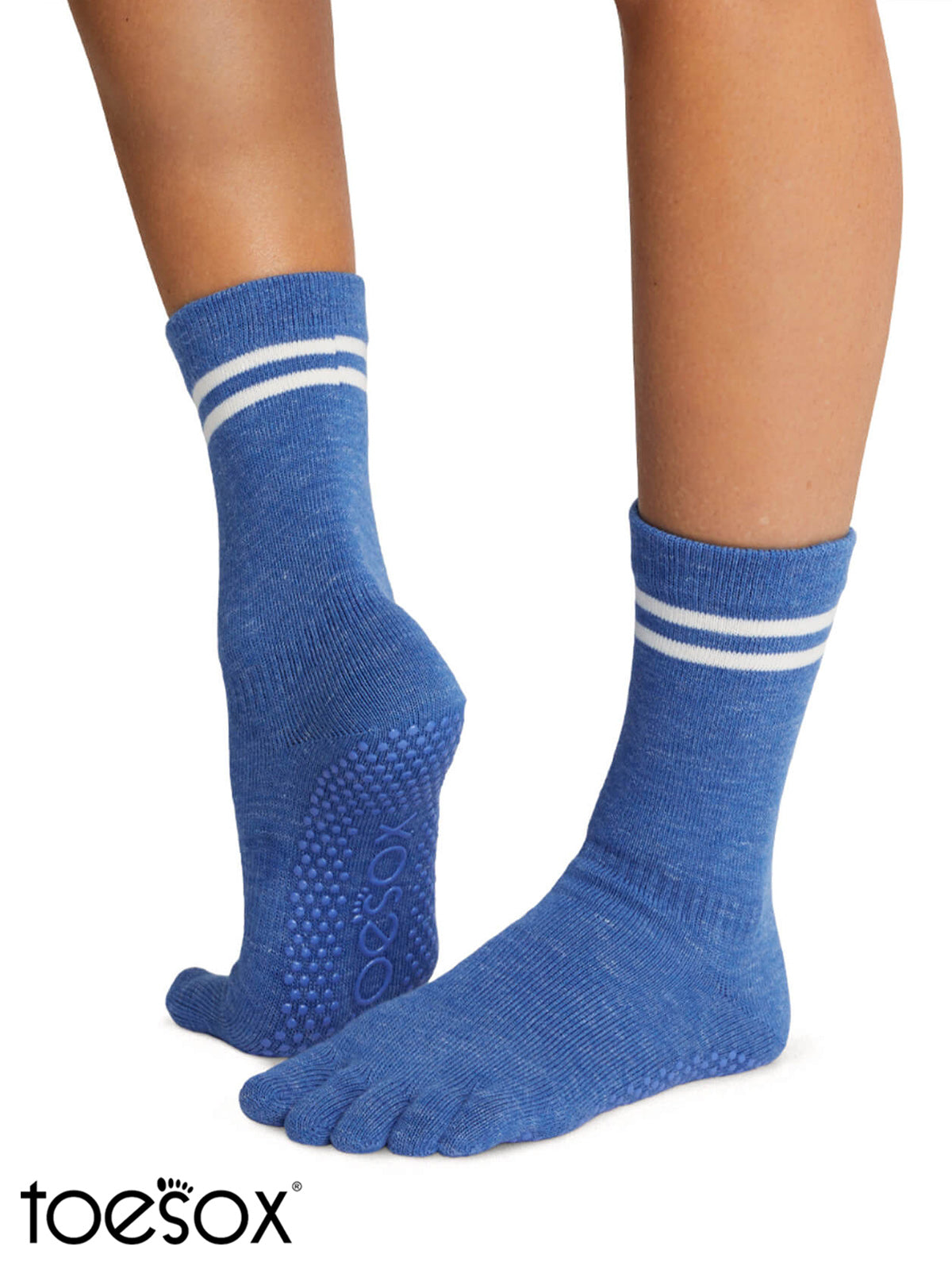 Manduka マンドゥカ [ToeSox] Crew クルー（Full Toe／つま先あり） グリップ ソックス／ ヨガ ピラティス 滑り止め付 靴下 クルー丈 24SS-ヨガアクセサリー・雑貨-