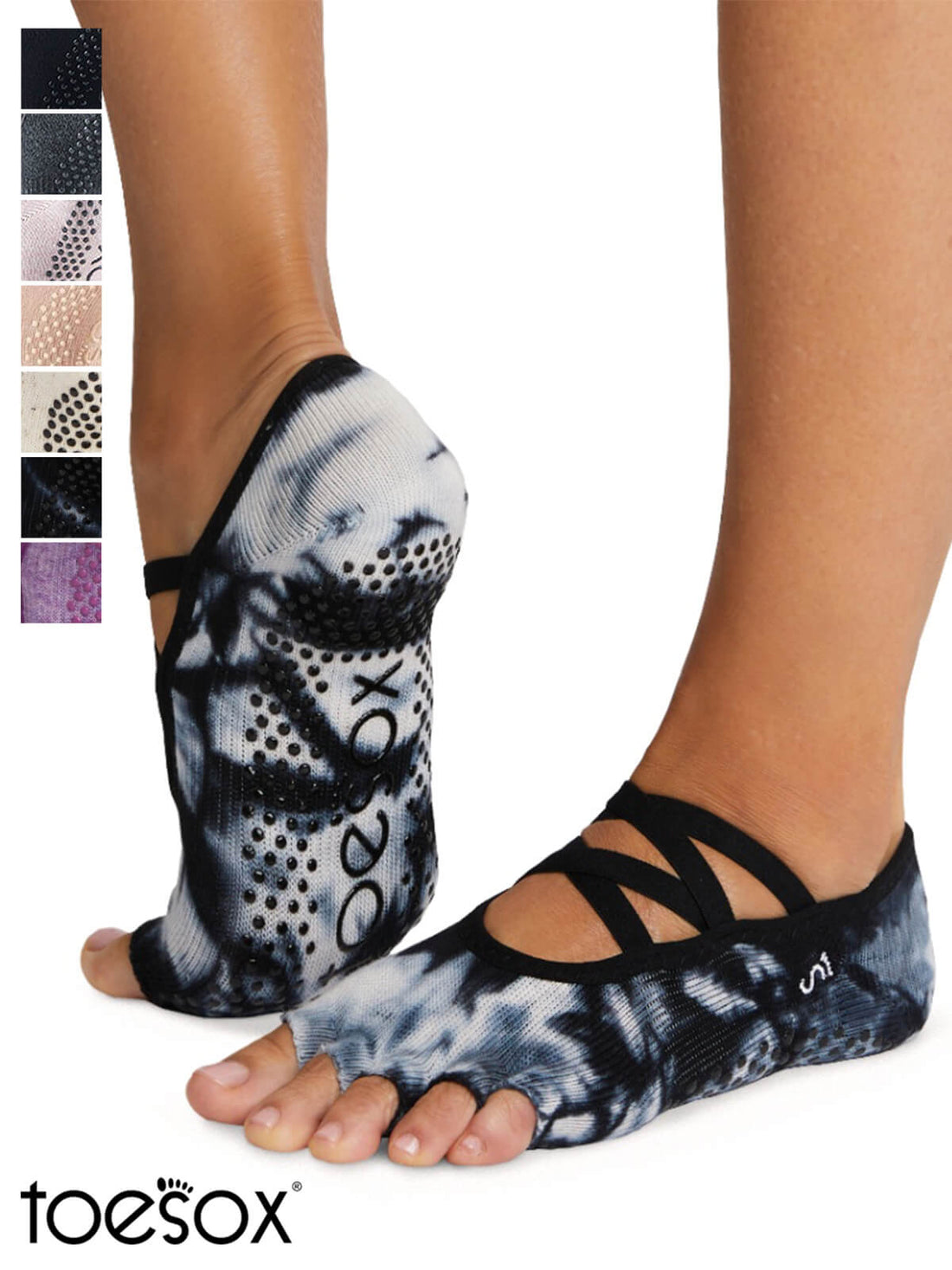 Manduka マンドゥカ [ToeSox] Elle エル（Half-Toe／つま先なし）グリップ ソックス ／ ヨガ ピラティス 滑り止め付 靴下 24SS-ヨガアクセサリー・雑貨-