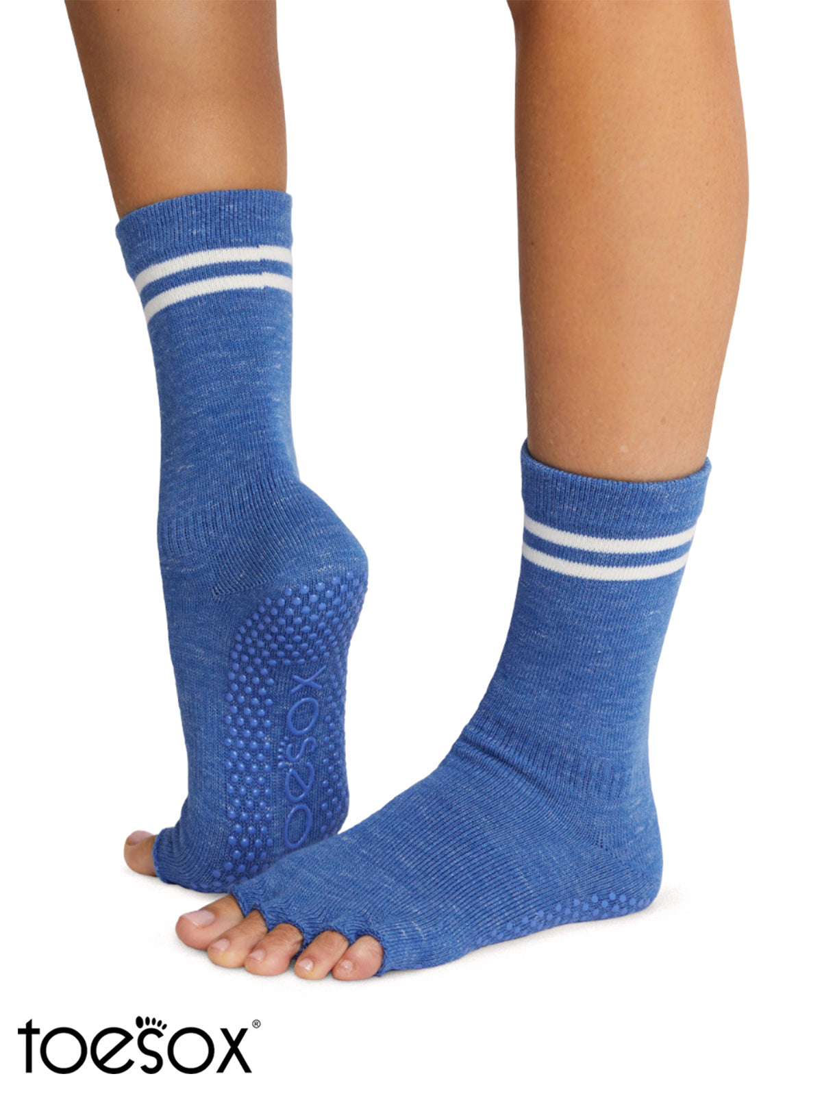 Manduka マンドゥカ [ToeSox] Crew クルー（Half Toe／つま先なし） グリップ ソックス／ ヨガ ピラティス 滑り止め付 靴下 クルー丈 24SS-ヨガアクセサリー・雑貨-